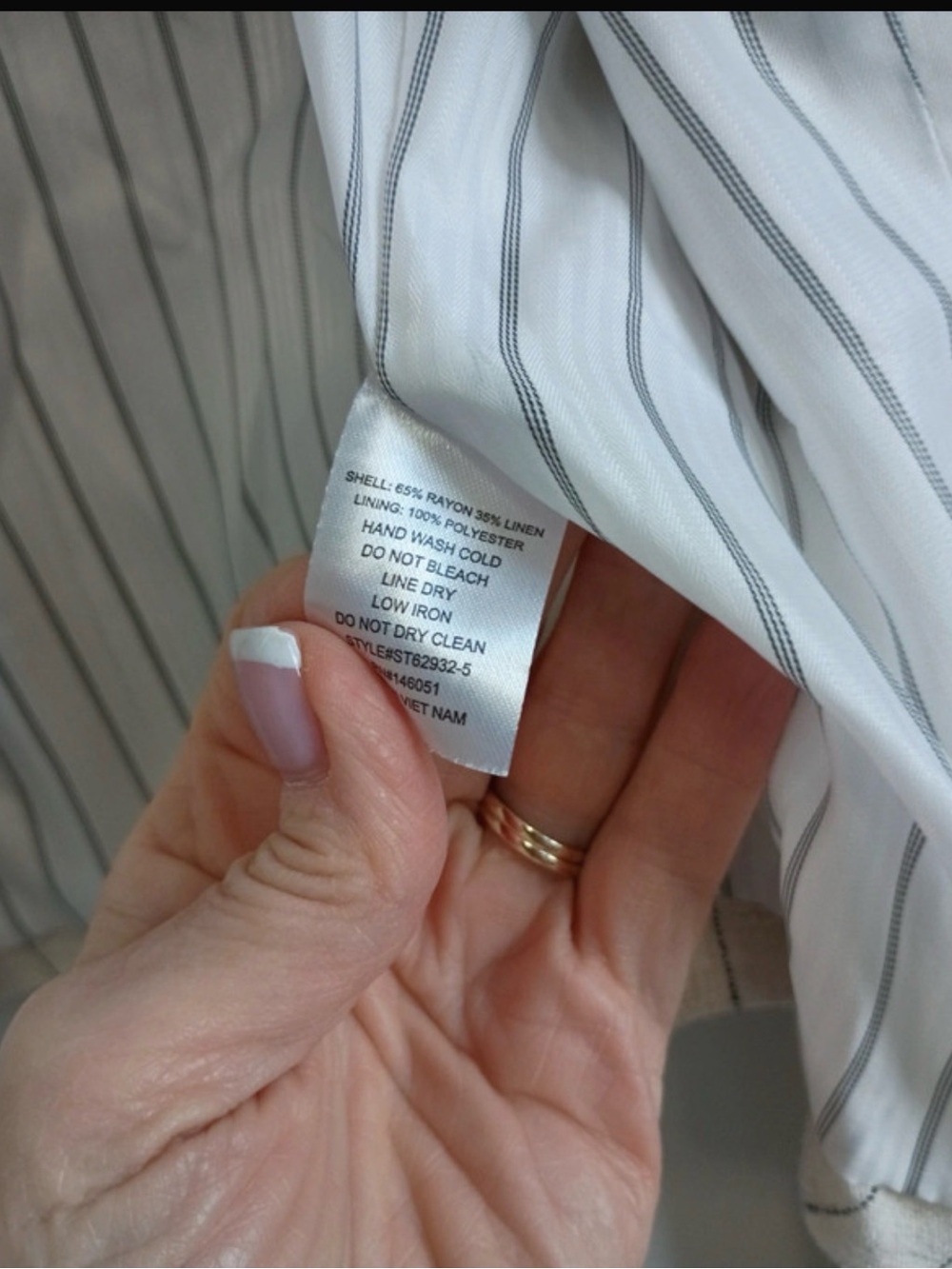 Tullea Striped Cream & Black Linen Vest and Pants Set - Picture 8 of 9